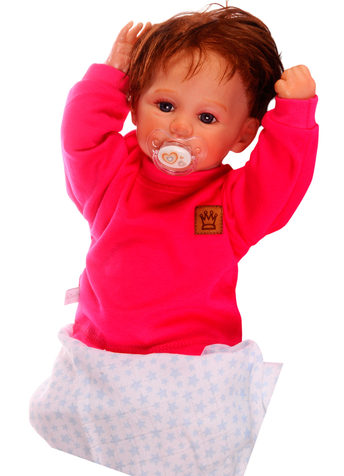 Baby Anzug 2-teilig in Weiß-Pink Strampler und Langarmshirt