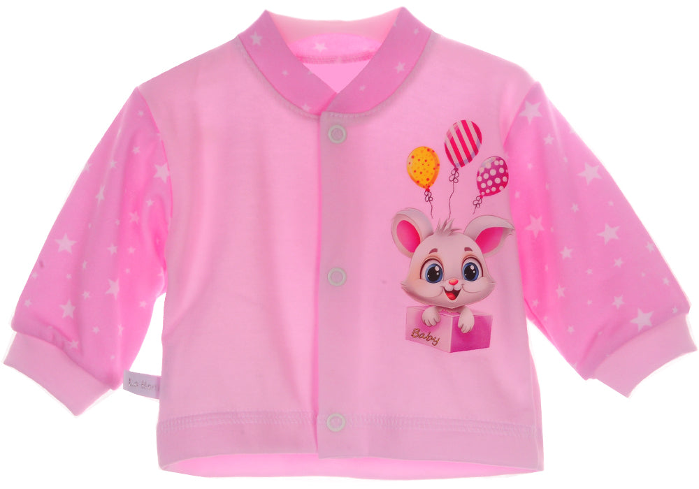 Strampler und Hemdchen Baby Anzug in Rosa mit Sternchen und Hasen