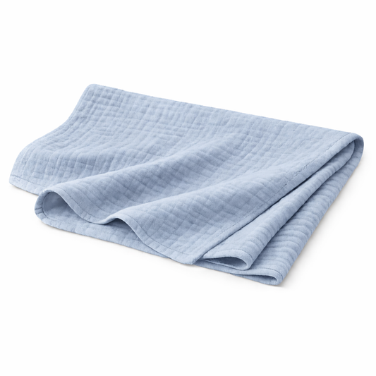 Baby Spucktuch 1 Stück 90 x 65cm aus weichem Musselin Stofftuch in Blau