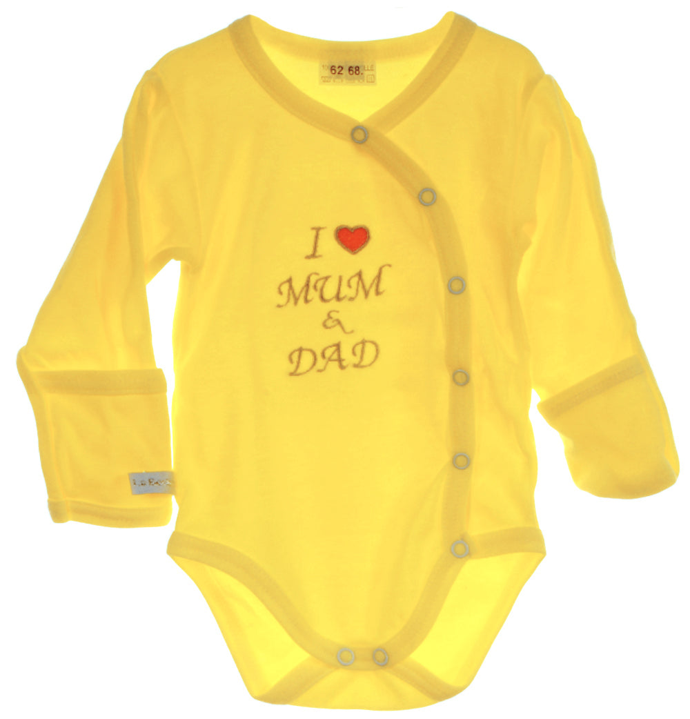 Body Langarmbody Baby Wickelbody in Gelb Babybody