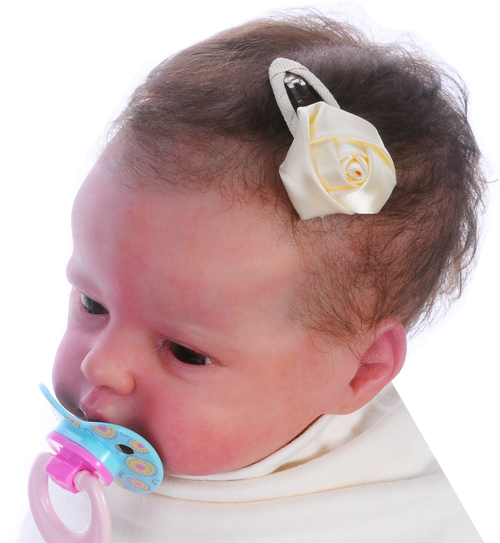 Haarclip Haarkalmmer Baby und Kinder Kopfschmuck Haarschmuck Blumen Creme