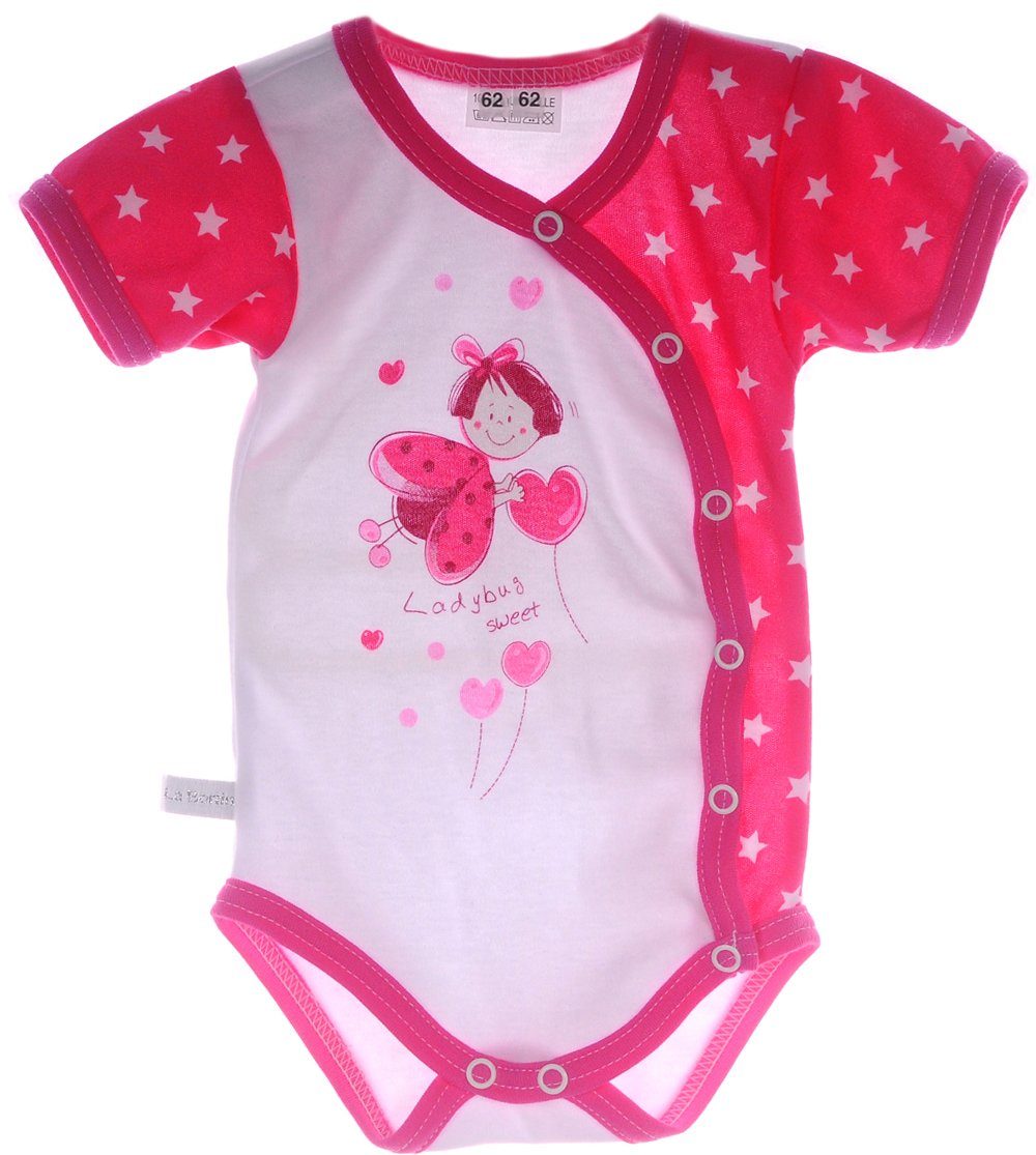 Baby Body Kurzarmbody Wickelbody in Pink