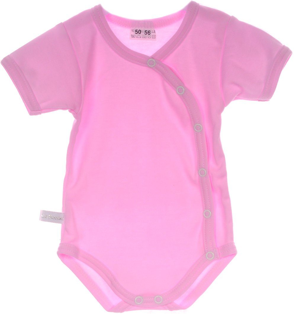 Baby Body Kurzarmbody Wickelbody in Rosa