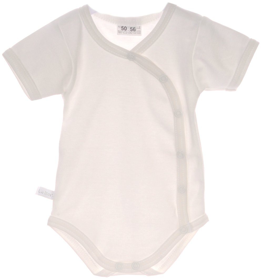 Baby Body Kurzarmbody Wickelbody in Creme 44 50 56 62 68 74 80 86 92 98