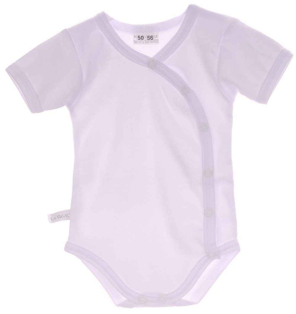 Baby Body Kurzarmbody Wickelbody in Weiß