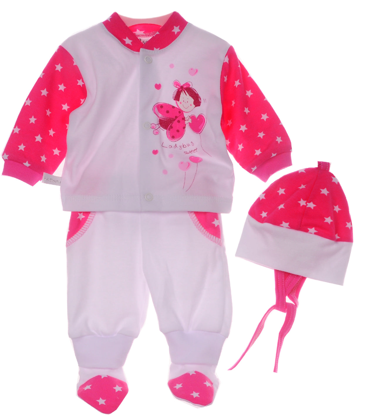 Baby Set 3Tlg Hemdchen Hose Mütze Erstlingsset 44 50 56 62 68 74