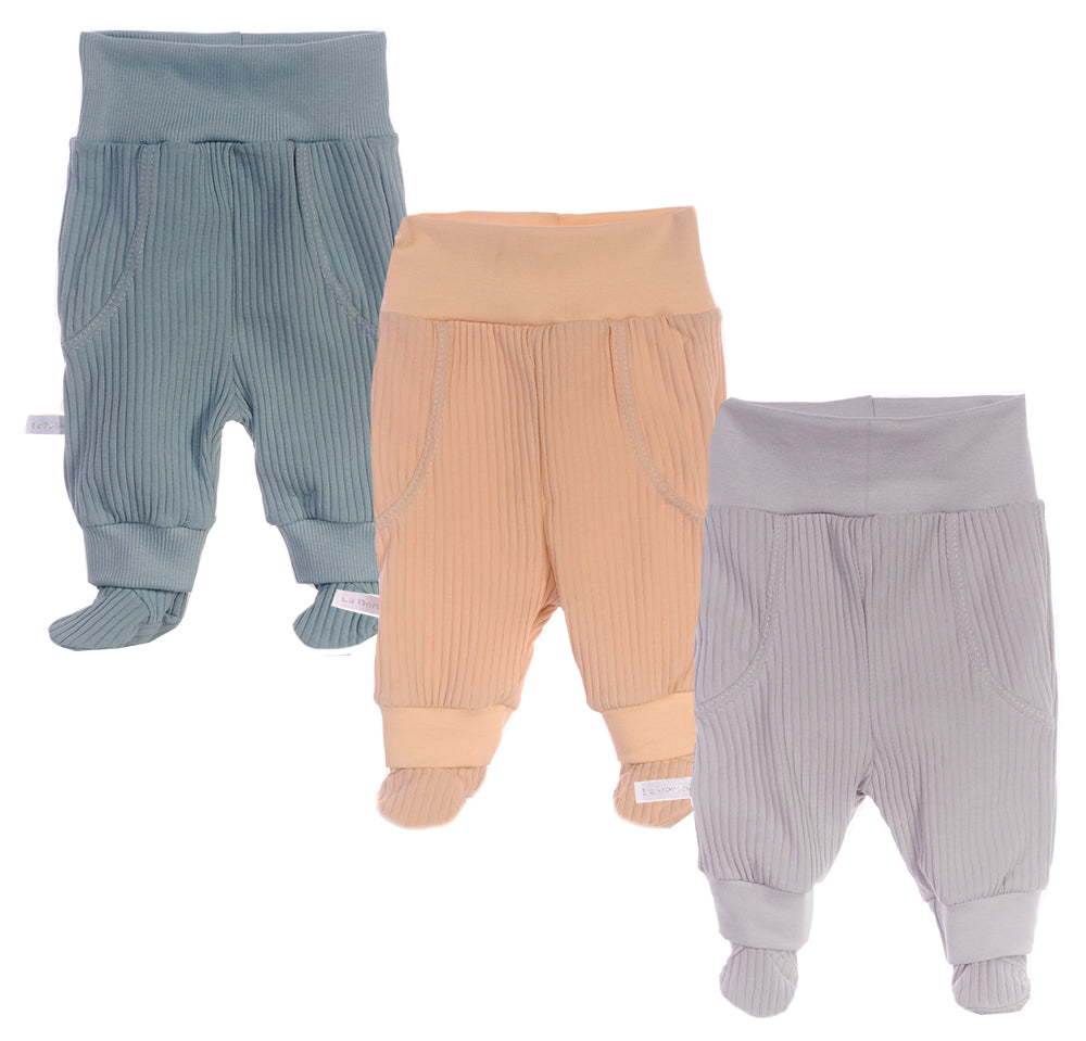 Baby Hosen mit Füßchen 3er Pack