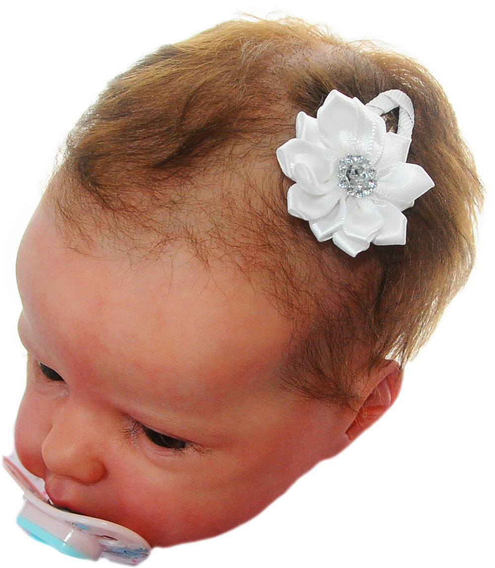 Haarclip Haarkalmmer Baby und Kinder Kopfschmuck Haarschmuck Blumen Weiß